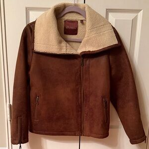 525 America Brown Sherpa Aviator Jacket